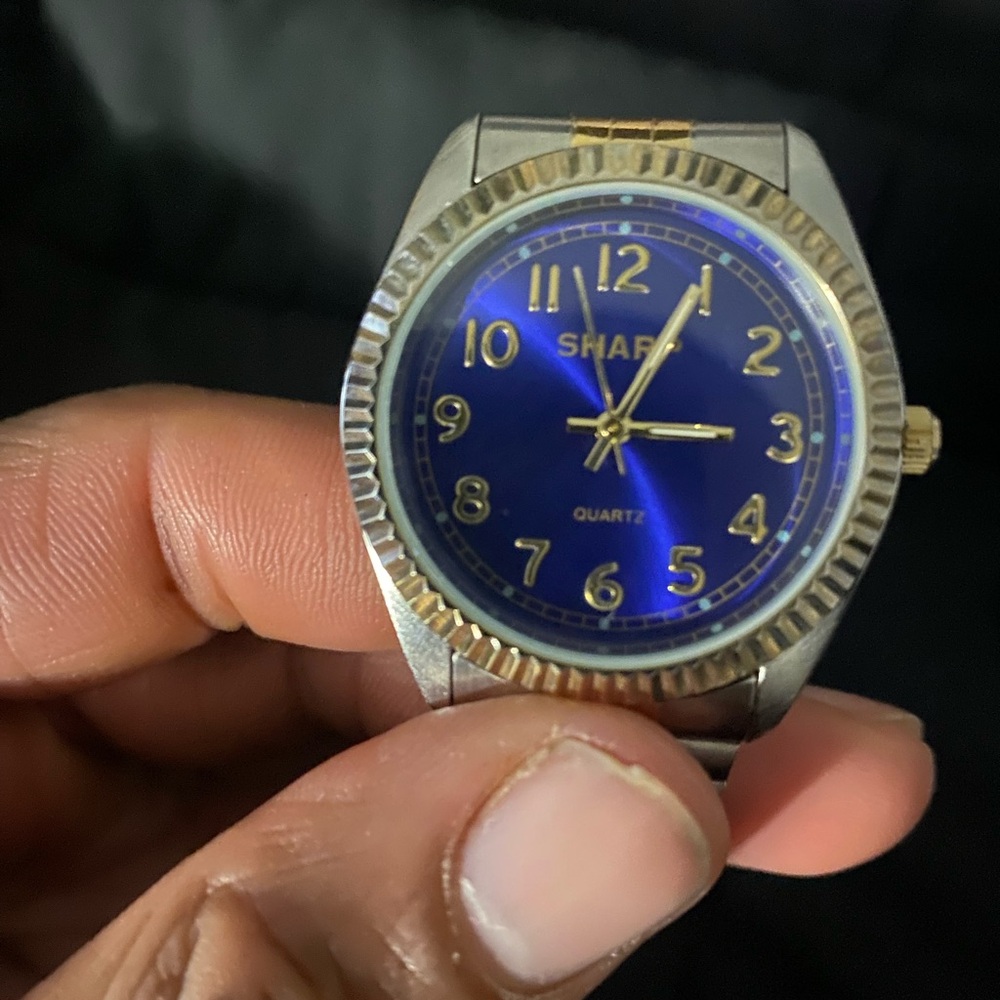 Sharp Blue and Gold Watch